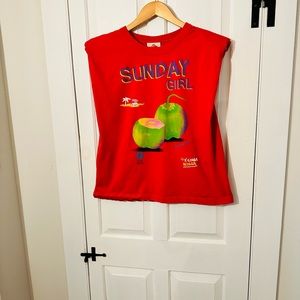 Farm Rio medium cotton sleeveless t shirt with light shoulder padding